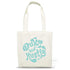 Typographic Tote "The Daydreamer," aqua colour on Natural Colour premium cotton